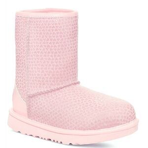 UGG Kids Classic II Gel Hearts Girl Size 5 Pink Shearling Winter Boots